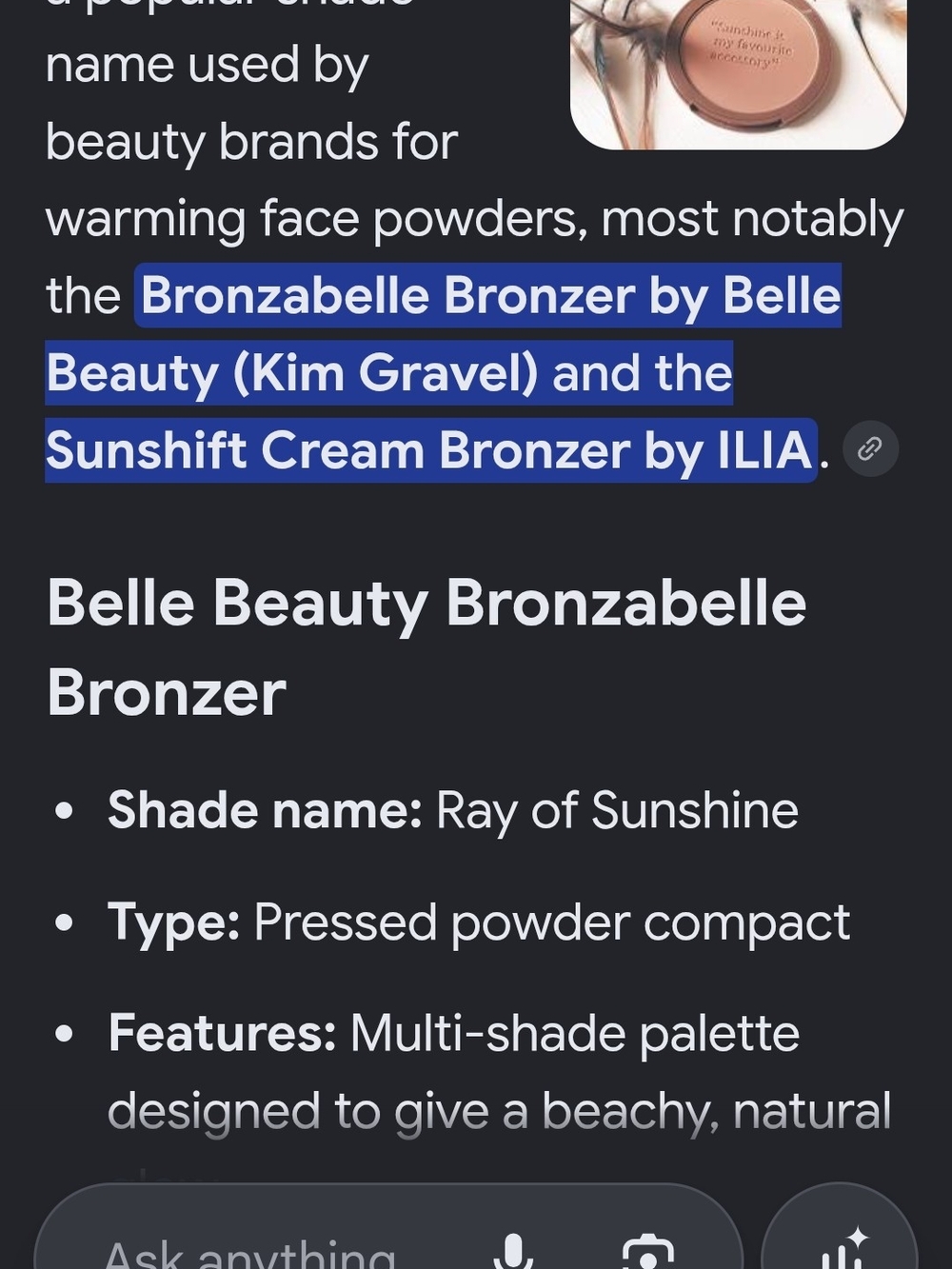 Belle Beauty Bronzabelle Bronzer - Ray of Sunshine - Picture 5 of 6
